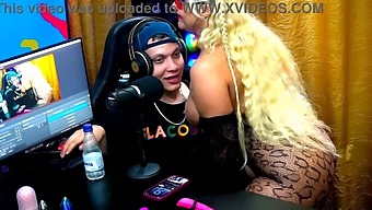 Andressa Sanchez Seduces Ruan And Exposes His Penis On Camera In A Sheer/Red Podcast