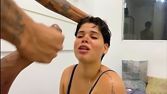 Big Natural Tits Babe Gives A Sloppy Blowjob